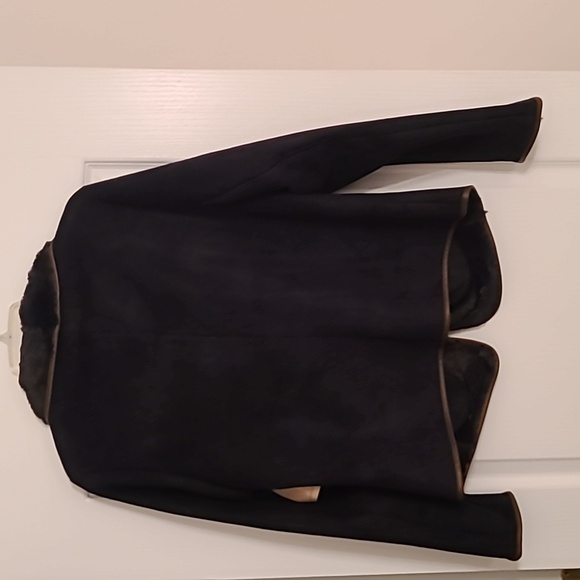 NWT Tasha Polizzi Faux Shearling Jacket w/ removable Leopard Fur Collar Size L - Picture 6 of 7